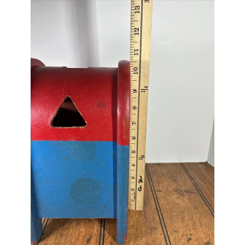 Vintage Wooden Playskool Postal Station Mailbox 10.5 Inches Tall No Blocks